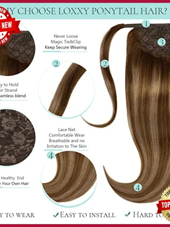 18 Inch Human Hair Ponytail Extension Clip On Straight 80g main image 4